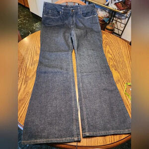 Duluth Trading Womens Bootcut Jeans Size 18 X 35 Dark Wash Blue Stretch Denim